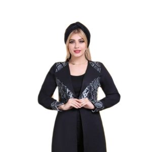 مانتو پوست ماری یقه انگلیسی قد ۱۲۵